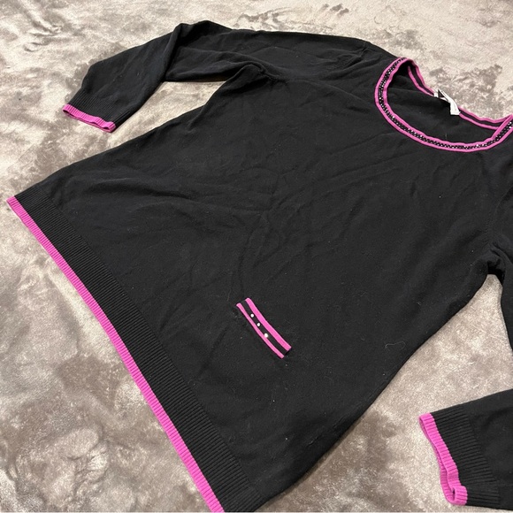 Vintage Y2K Sweater Rhinestone Beaded Sweater Purple Black Sweater Fall Winter - Picture 3 of 10